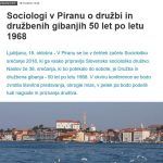 Permalink to: STA: "Sociologi v Piranu o družbi in družbenih gibanjih 50 let po letu 1968"